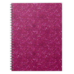 Caderno Espiral Brilhante Rosa Quente Glitter Chic