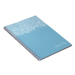 Caderno Espiral Brilho Azul Céu de Verão Luz Personalizado