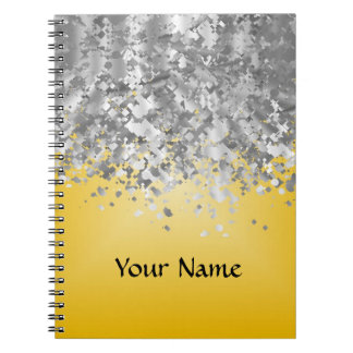 Caderno Espiral Brilho brilhante do amarelo e do falso