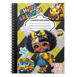 Caderno Espiral Brilho Brilhante: Primeiro Dia Víbe Notebook