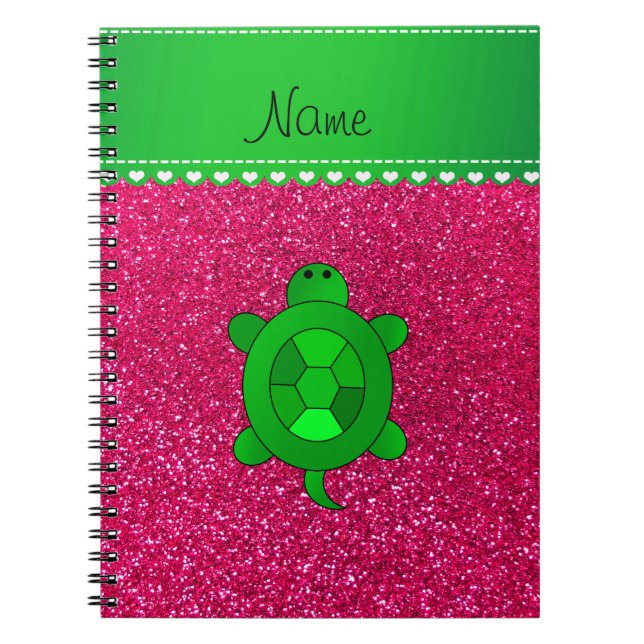 Caderno Espiral Brilho conhecido personalizado do rosa cor-de-rosa (Frente)