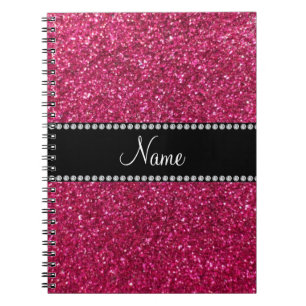 Caderno Espiral Brilho cor-de-rosa conhecido personalizado