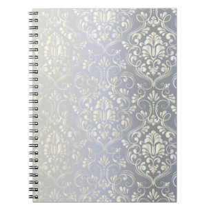 Caderno Espiral Brilho da vinheta Damask