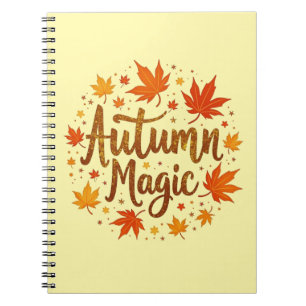 Caderno Espiral Brilho de brilho mágico do outono personalizado
