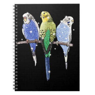 Caderno Espiral Brilho do Budgerigar de Budgie