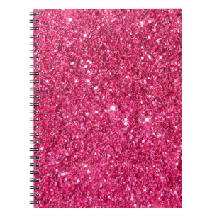 Caderno Espiral Brilho do rosa quente do encanto