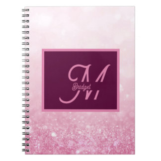 Caderno Espiral Brilho Feminino Rosa Menina Gradiente Abstrato