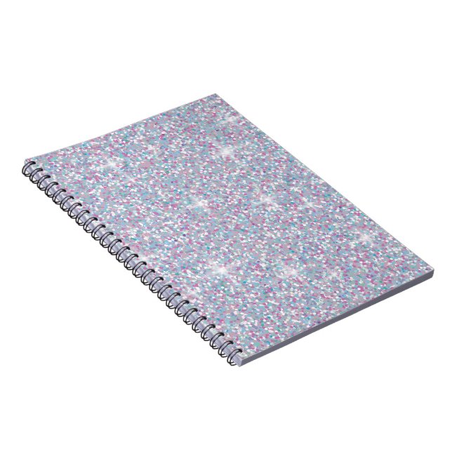 Caderno Espiral Brilho iridescente branco (Lado Direito)