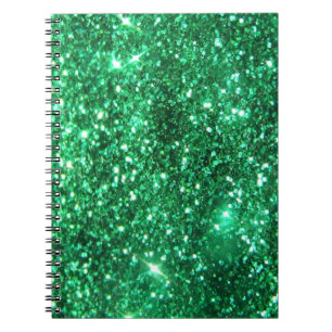 Caderno Espiral Brilho verde chamativo