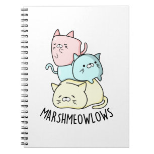 Caderno Espiral Brincadeira Marsh-meow-lows Gato Divertido Marshma