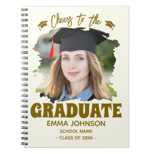 Caderno Espiral Brinde ao Graduado Nome da Foto Personalizada Famí