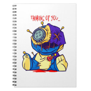 Caderno Espiral Brinquedo Voodoo Assustador - PENSANDO EM VOCÊ