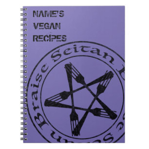 Caderno Espiral Brise Seitan Vegan Pentagram (versão escura)