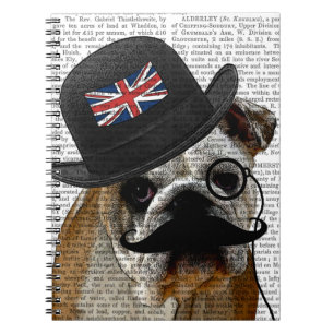 Caderno Espiral British Bulldog e Bowler Hat