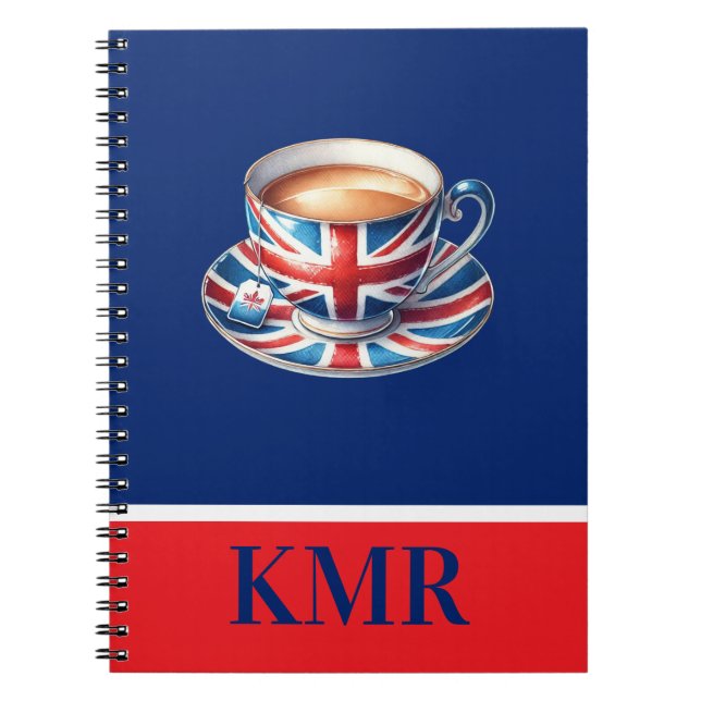 Caderno Espiral British Flag on English Teacup (Frente)