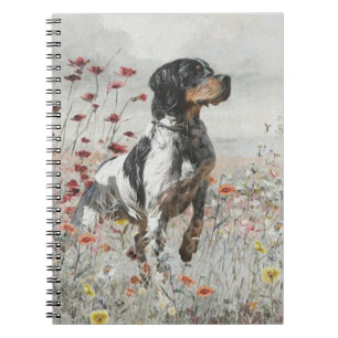 Caderno Espiral Brittany Spaniel caça no campo