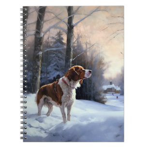 Caderno Espiral Brittany Spaniel Deixa-o nevar o Natal
