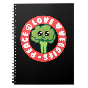 Caderno Espiral Brócolis Vegetais Veganos