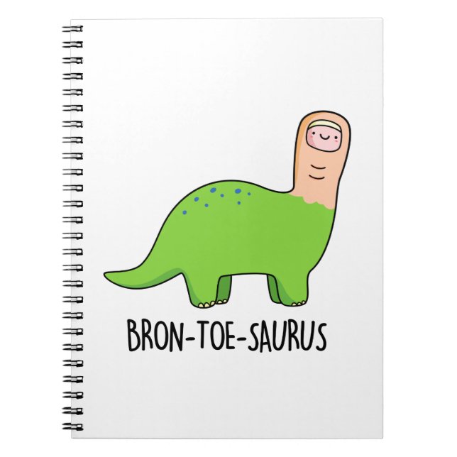 Caderno Espiral Bron-toe-saurus Piada de Dinossauro Engraçado  (Frente)