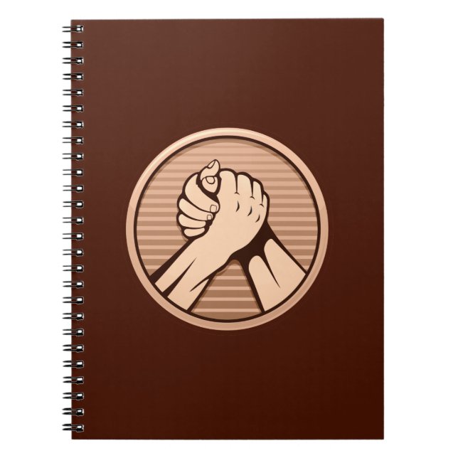 Caderno Espiral Bronze da luta do braço (Frente)