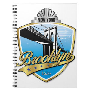 Caderno Espiral Brooklyn Design Dourado