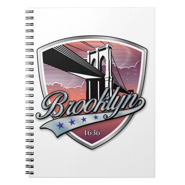 Caderno Espiral Brooklyn Design Prata (Frente)