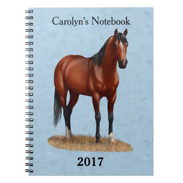 Caderno Espiral Brown Bay Quarter Horse Stallion (Frente)