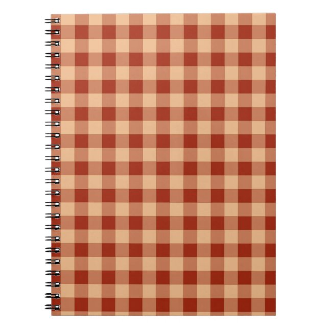 Caderno Espiral Brown Checkered Gingham Pattern (Frente)