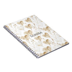 Caderno Espiral Brown Cream Boho Hearts