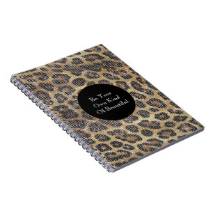 Caderno Espiral Brown Leopard Animal Sparkle