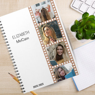 Caderno Espiral Brown Photo Booth - Trendy Modern Personalizado