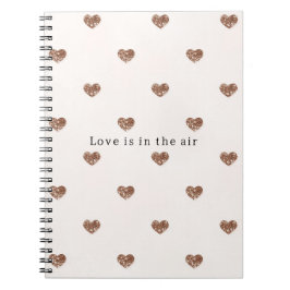 Caderno Espiral Brown Sugar Blush Pink Glitter Hearts 