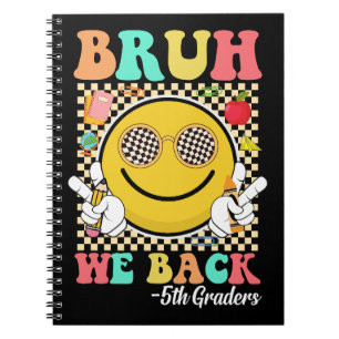 Caderno Espiral Bruh Nós Voltamos 5 Grades Cute Groovy Smile Face