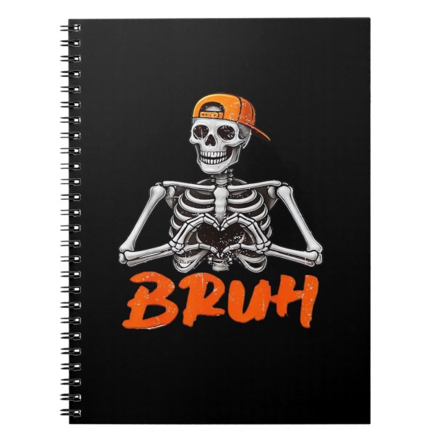Caderno Espiral Bruh Skeleton Halloween Men Cl (Frente)