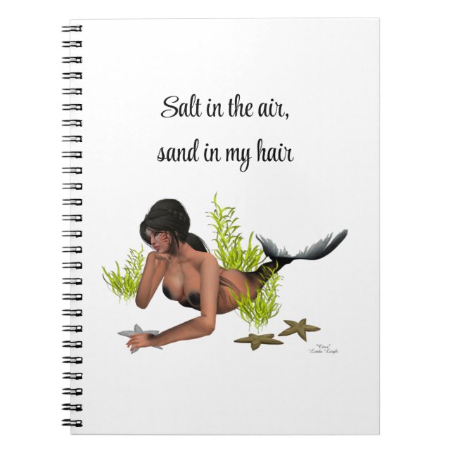 Caderno Espiral Brunette Mermaid com notebook espiral de Starfish (Frente)