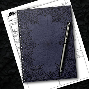 Caderno Espiral Bruxa-Aranha   Bordados Roxos