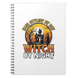Caderno Espiral Bruxa Estilista de Cabelo Noturna Vintage Desi de 