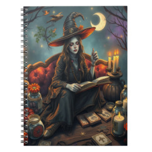 Caderno Espiral bruxa mágica negra