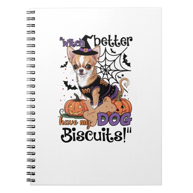 Caderno Espiral Bruxa melhor ter meus biscoitos de cachorro Cute H (Frente)
