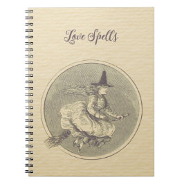 Caderno Espiral Bruxa numa Vintage da Broom
