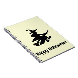 Caderno Espiral Bruxa Preta em Amarelo - Feliz Halloween