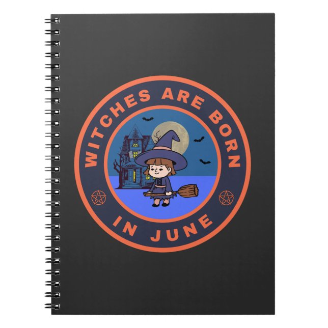Caderno Espiral Bruxas estão nasceres em junho (Frente)