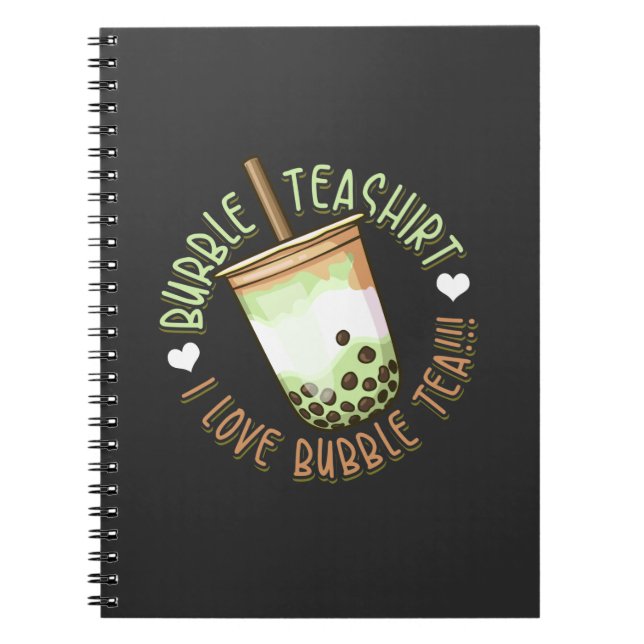Caderno Espiral Bubble Tea Lover Boba Tea Drinker (Frente)