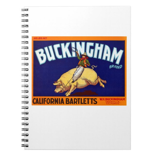 Caderno Espiral Buckingham Marca California Bartletts (Frente)