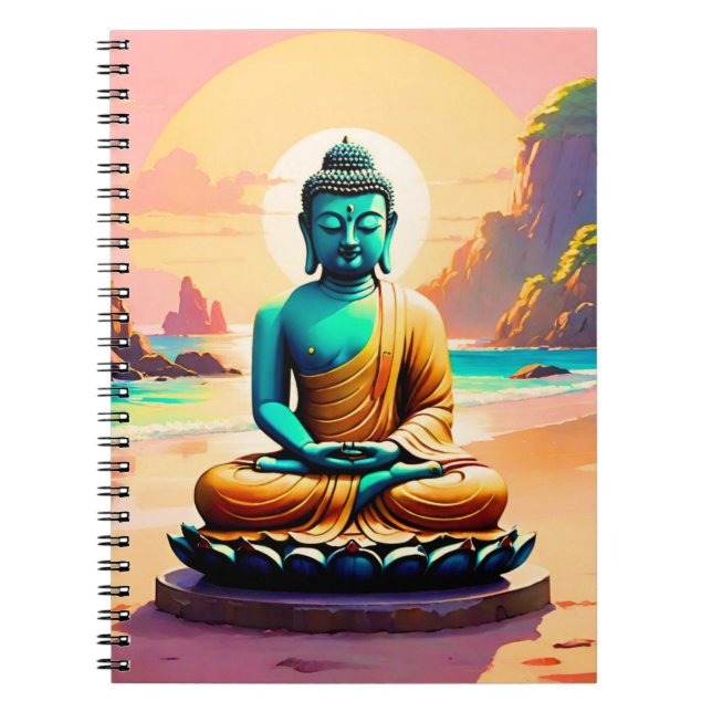 Caderno Espiral Buda - Margens Serenas de Iluminação  (Frente)