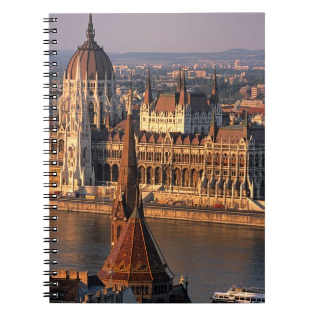 Caderno Espiral Budapest, Hungria, Rio Danúbio, Parlamento (Frente)