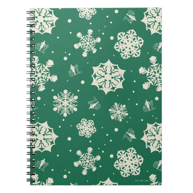 Caderno Espiral Buddy, o padrão Elf Snowflake (Frente)
