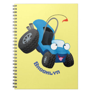 Caderno Espiral Buggy duna em forma de cartoon de veículos rodoviá