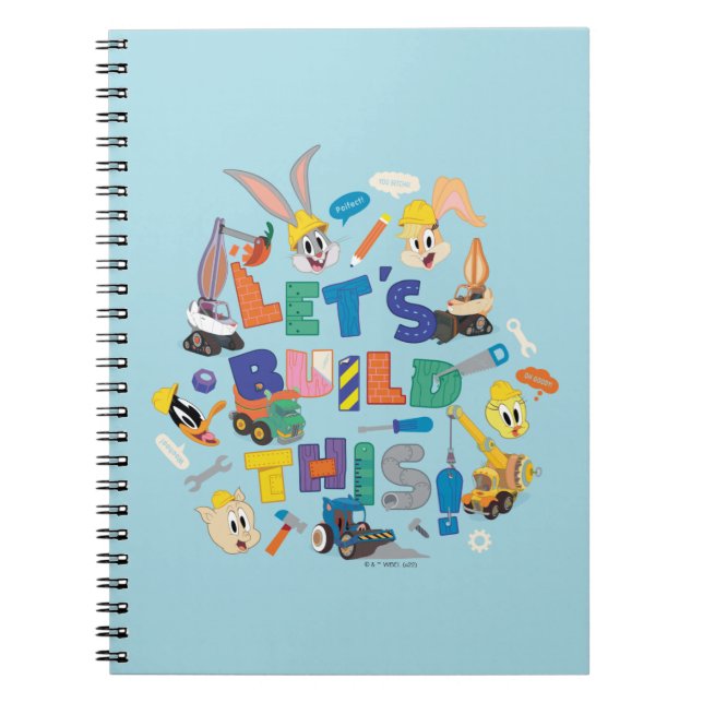 Caderno Espiral BUGS BUNNY BUILDERS™| Colagem "Vamos Construir" (Frente)