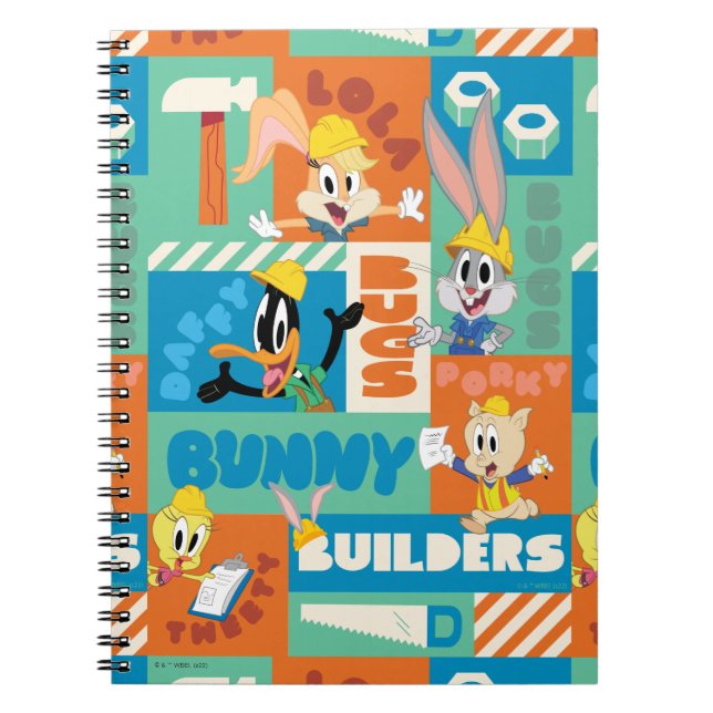 Caderno Espiral BUGS BUNNY BUILDERS™| Padrão de Grade de Personage (Frente)